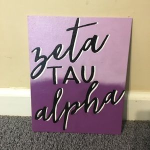 8x10 Zeta Tau Alpha cursive ombré canvas